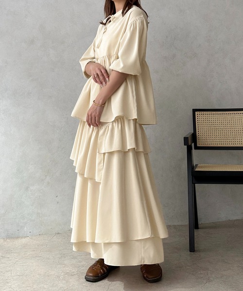 apres jour clair（アプレジュールクレア）の「【apres jour clair】ボリュームスリーブブラウス【ZOZOTOWN限定アイテム】（シャツ/ブラウス・レディース・ベージュ/アイボリー/ピンクベージュ・フリー/X-LARGE）」の8枚目の写真
