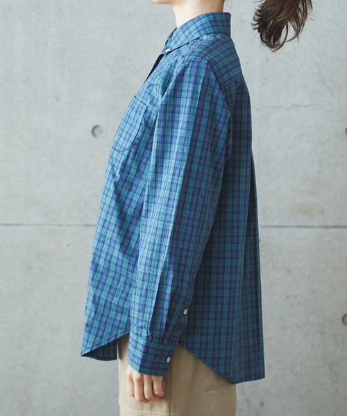 PAR ICI(パーリッシィ)の「【WEB別注カラー】オックス/チェック/ストライプ 小丸襟ボタンダウンシャツ(シャツ/ブラウス・レディース・ブルー/その他/サックスブルー/ボルドー・FREE)」の15枚目の写真