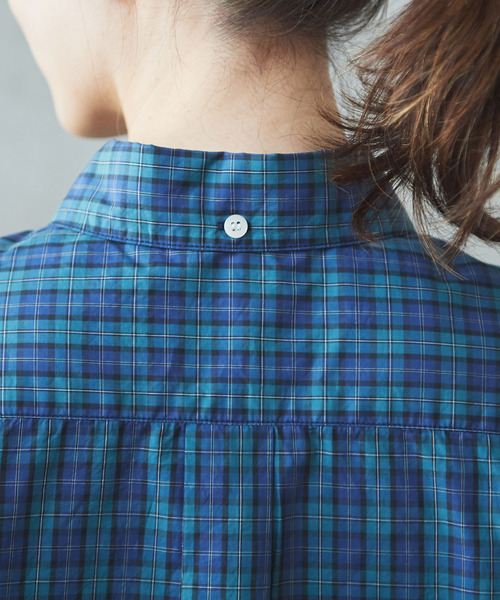 PAR ICI(パーリッシィ)の「【WEB別注カラー】オックス/チェック/ストライプ 小丸襟ボタンダウンシャツ(シャツ/ブラウス・レディース・ブルー/その他/サックスブルー/ボルドー・FREE)」の18枚目の写真