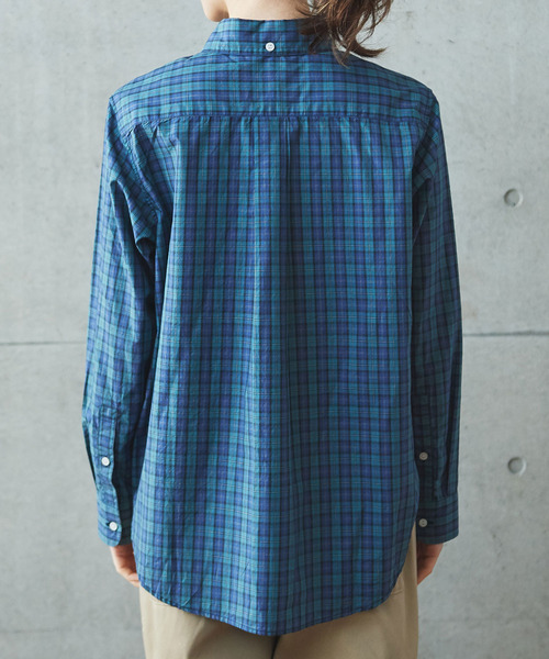 PAR ICI(パーリッシィ)の「【WEB別注カラー】オックス/チェック/ストライプ 小丸襟ボタンダウンシャツ(シャツ/ブラウス・レディース・ブルー/その他/サックスブルー/ボルドー・FREE)」の16枚目の写真