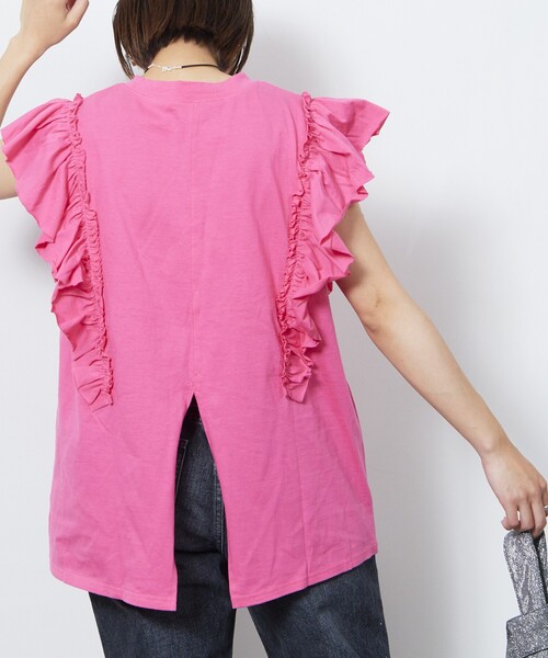 Firsthand（ファーストハンド）の「Firsthand/ファーストハンド オーガニックコットンフリルトップス/オーガニックコットンフリルトップス（Tシャツ/カットソー・レディース・ホワイト/ブラック/ピンク/ブルーグリーン・FREE）」の12枚目の写真