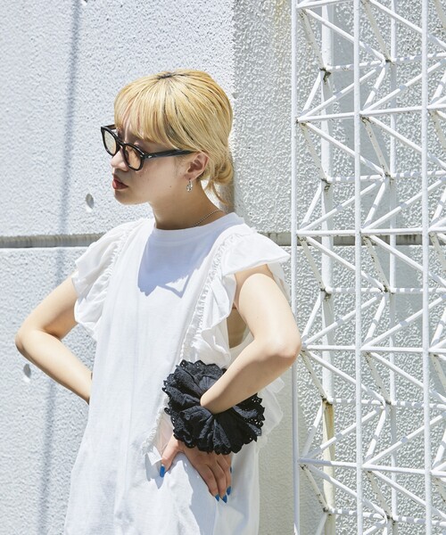 Firsthand（ファーストハンド）の「Firsthand/ファーストハンド オーガニックコットンフリルトップス/オーガニックコットンフリルトップス（Tシャツ/カットソー・レディース・ホワイト/ブラック/ピンク/ブルーグリーン・FREE）」の8枚目の写真