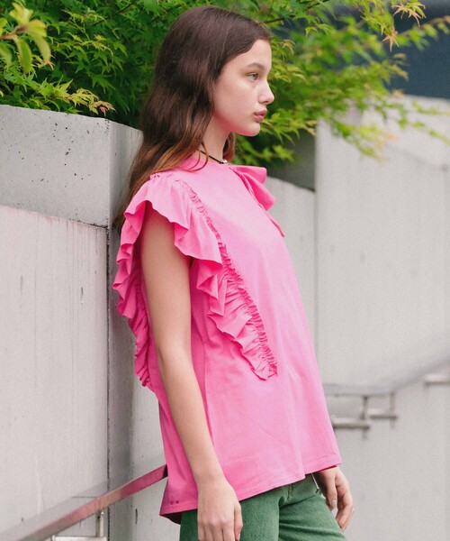 Firsthand（ファーストハンド）の「Firsthand/ファーストハンド オーガニックコットンフリルトップス/オーガニックコットンフリルトップス（Tシャツ/カットソー・レディース・ホワイト/ブラック/ピンク/ブルーグリーン・FREE）」の21枚目の写真