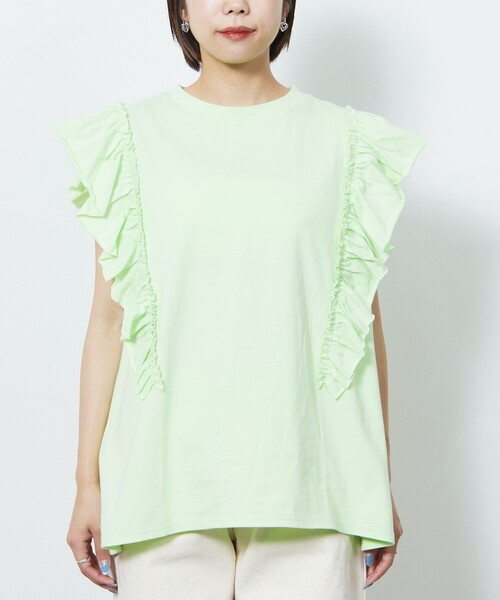 Firsthand（ファーストハンド）の「Firsthand/ファーストハンド オーガニックコットンフリルトップス/オーガニックコットンフリルトップス（Tシャツ/カットソー・レディース・ホワイト/ブラック/ピンク/ブルーグリーン・FREE）」の19枚目の写真