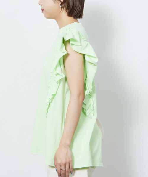 Firsthand（ファーストハンド）の「Firsthand/ファーストハンド オーガニックコットンフリルトップス/オーガニックコットンフリルトップス（Tシャツ/カットソー・レディース・ホワイト/ブラック/ピンク/ブルーグリーン・FREE）」の15枚目の写真