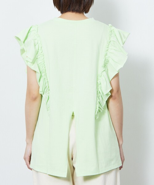 Firsthand（ファーストハンド）の「Firsthand/ファーストハンド オーガニックコットンフリルトップス/オーガニックコットンフリルトップス（Tシャツ/カットソー・レディース・ホワイト/ブラック/ピンク/ブルーグリーン・FREE）」の11枚目の写真