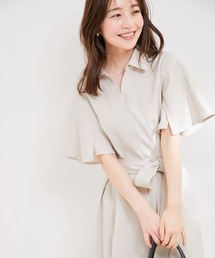 【洗える】スキッパーフレアワンピース