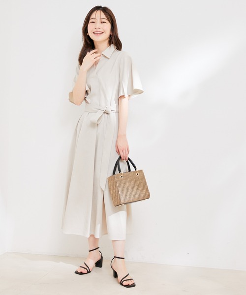 VIS（ビス）の「【洗える】スキッパーフレアワンピース（ワンピース・レディース・キナリ/ネイビー/ベージュ系その他・M/S）」の14枚目の写真