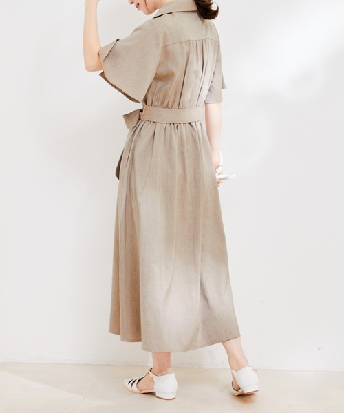 VIS（ビス）の「【洗える】スキッパーフレアワンピース（ワンピース・レディース・キナリ/ネイビー/ベージュ系その他・M/S）」の18枚目の写真