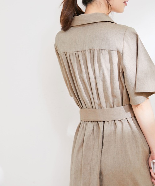 VIS（ビス）の「【洗える】スキッパーフレアワンピース（ワンピース・レディース・キナリ/ネイビー/ベージュ系その他・M/S）」の19枚目の写真