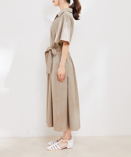 VIS（ビス）の「【洗える】スキッパーフレアワンピース（ワンピース・レディース・キナリ/ネイビー/ベージュ系その他・M/S）」の21枚目の写真