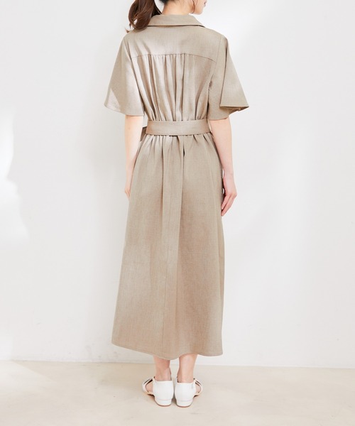 VIS（ビス）の「【洗える】スキッパーフレアワンピース（ワンピース・レディース・キナリ/ネイビー/ベージュ系その他・M/S）」の22枚目の写真