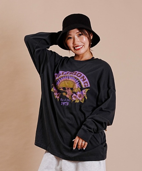 BILLABONG(ビラボン)の「BILLABONG/ビラボン ロンT オーバーサイズ オリジナルデザインプリント BD014-059(Tシャツ/カットソー・レディース・ブラック/ホワイト・M/L)」の3枚目の写真