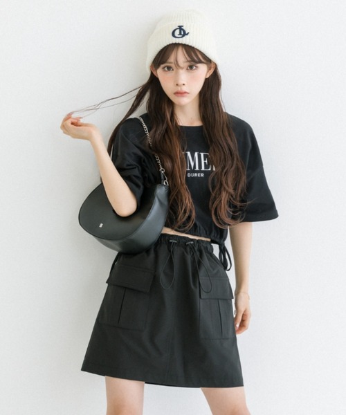 OLIVE des OLIVE(オリーブデオリーブ)の「カーゴミニスカート 1031010350(スカート・レディース・ライム/オフホワイト/ブラック・FREE)」の1枚目の写真