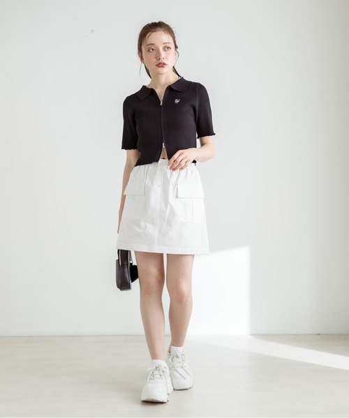 OLIVE des OLIVE(オリーブデオリーブ)の「カーゴミニスカート 1031010350(スカート・レディース・ライム/オフホワイト/ブラック・FREE)」の18枚目の写真