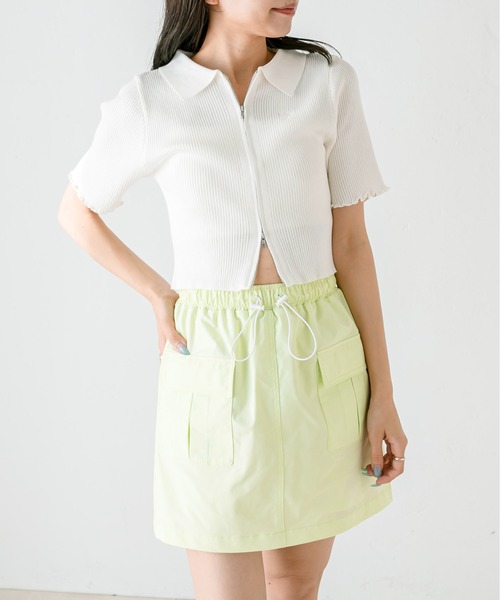 OLIVE des OLIVE(オリーブデオリーブ)の「カーゴミニスカート 1031010350(スカート・レディース・ライム/オフホワイト/ブラック・FREE)」の8枚目の写真