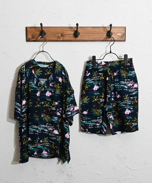 Anytime Songs（エニータイムソングス）の「アロハ BIG セットアップ（シャツ/ブラウス・キッズ・ホワイト系その他5/ホワイト系その他3/ホワイト系その他2/ブラック系その他3/オフホワイト/ネイビー系/ホワイト系その他4/ネイビー/ブラック系その他2/ブラック/ホワイト系その他/ブラック系その他・160/140/150）」の11枚目の写真