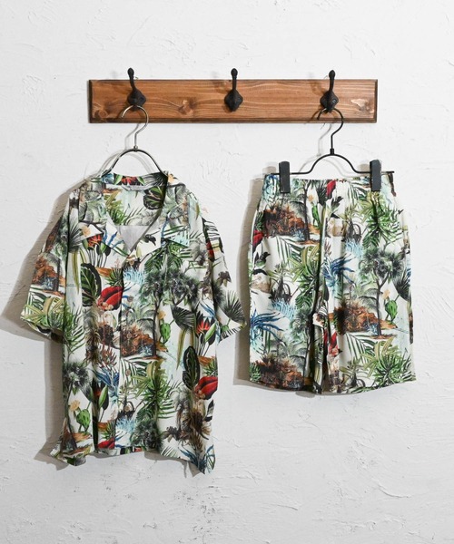 Anytime Songs（エニータイムソングス）の「アロハ BIG セットアップ（シャツ/ブラウス・キッズ・ホワイト系その他5/ホワイト系その他3/ホワイト系その他2/ブラック系その他3/オフホワイト/ネイビー系/ホワイト系その他4/ネイビー/ブラック系その他2/ブラック/ホワイト系その他/ブラック系その他・160/140/150）」の2枚目の写真