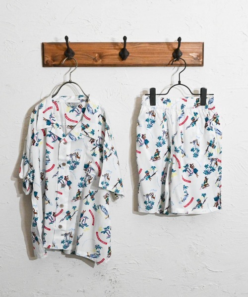 Anytime Songs（エニータイムソングス）の「アロハ BIG セットアップ（シャツ/ブラウス・キッズ・ホワイト系その他5/ホワイト系その他3/ホワイト系その他2/ブラック系その他3/オフホワイト/ネイビー系/ホワイト系その他4/ネイビー/ブラック系その他2/ブラック/ホワイト系その他/ブラック系その他・160/140/150）」の3枚目の写真