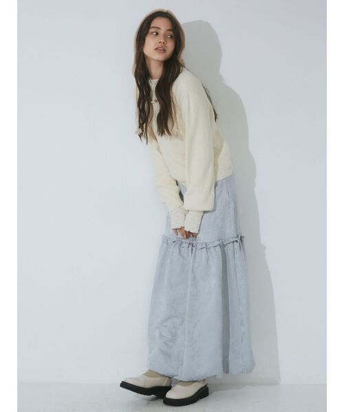 merry jenny（メリージェニー）の「flowerジャガードバルーンスカート（スカート・レディース・オフホワイト/ブルー/ブラック・FREE）」の6枚目の写真