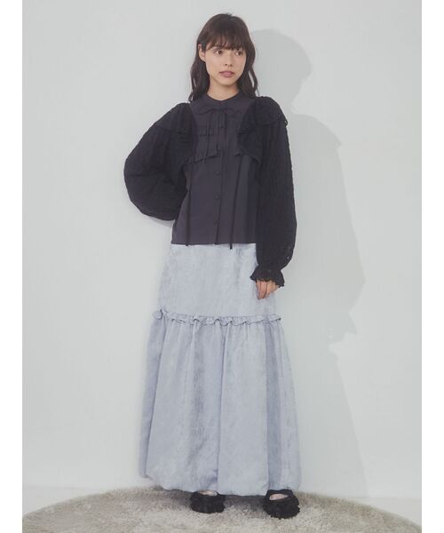 merry jenny（メリージェニー）の「flowerジャガードバルーンスカート（スカート・レディース・オフホワイト/ブルー/ブラック・FREE）」の19枚目の写真