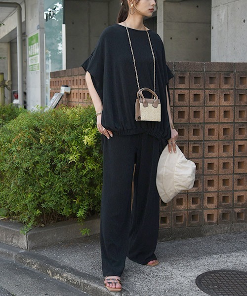 and it_（アンドイット）の「セルフカット楊柳セットアップ（セットアップ・レディース・ブラック/モカ/ラベンダー・M/L）」の16枚目の写真