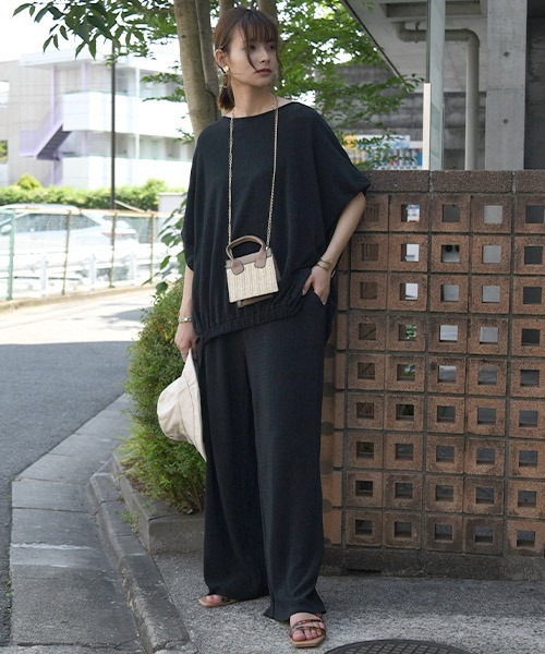 and it_（アンドイット）の「セルフカット楊柳セットアップ（セットアップ・レディース・ブラック/モカ/ラベンダー・M/L）」の10枚目の写真