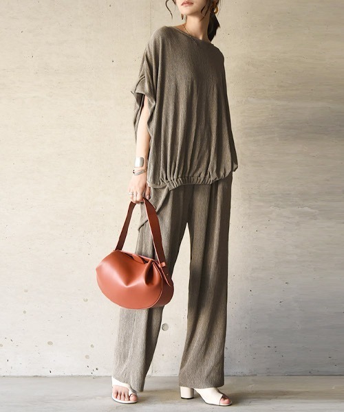 and it_（アンドイット）の「セルフカット楊柳セットアップ（セットアップ・レディース・ブラック/モカ/ラベンダー・M/L）」の13枚目の写真