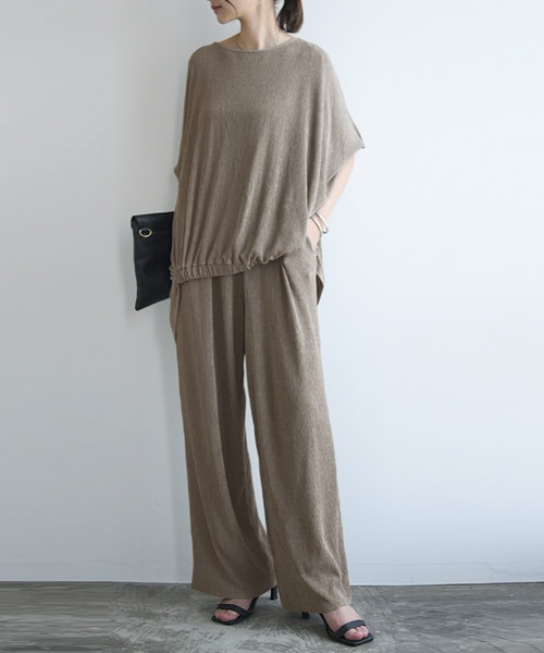 and it_（アンドイット）の「セルフカット楊柳セットアップ（セットアップ・レディース・ブラック/モカ/ラベンダー・M/L）」の4枚目の写真