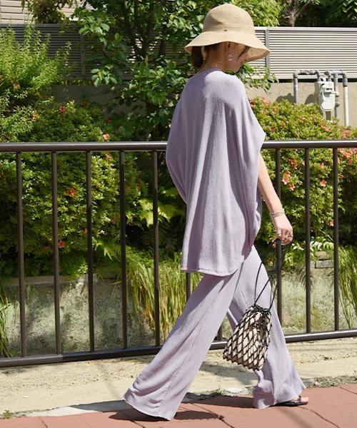 and it_（アンドイット）の「セルフカット楊柳セットアップ（セットアップ・レディース・ブラック/モカ/ラベンダー・M/L）」の8枚目の写真