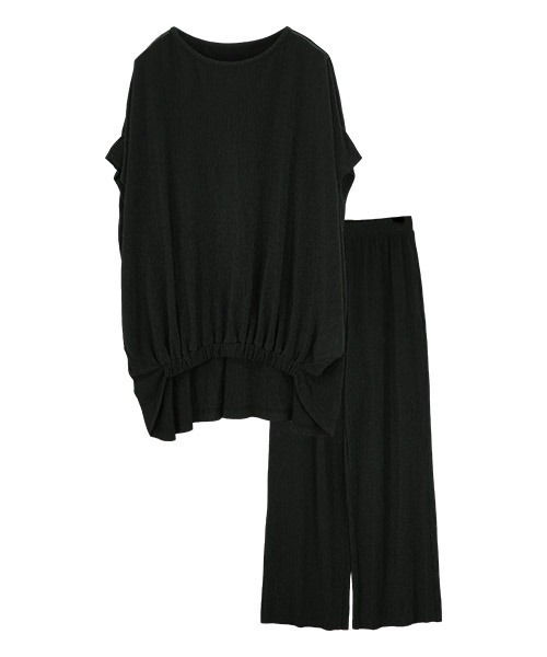 and it_（アンドイット）の「セルフカット楊柳セットアップ（セットアップ・レディース・ブラック/モカ/ラベンダー・M/L）」の5枚目の写真