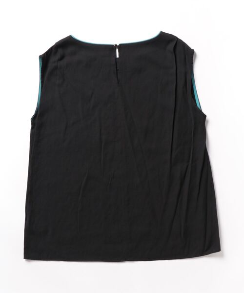 Q（キュー）の「レーヨンスラブノースリブラウス（シャツ/ブラウス・レディース・ブラック/オリーブ・MEDIUM）」の3枚目の写真