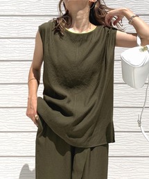 Q | レーヨンスラブノースリブラウス(シャツ/ブラウス)