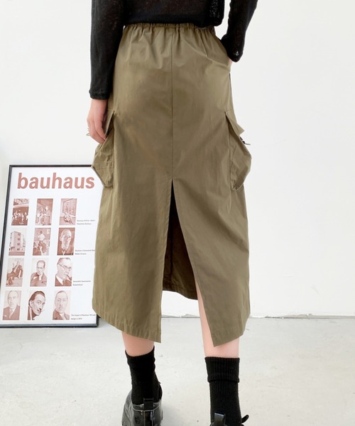 DIAVEL（ディアベル）の「【新色追加 】ドロストコード脇ラインミリタリーカーゴスカート（スカート・レディース・グレー/ブラック/ベージュ/カーキ・M/L）」の19枚目の写真