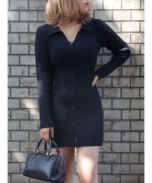 EVRIS | シャツニットミニワンピース(ワンピース)