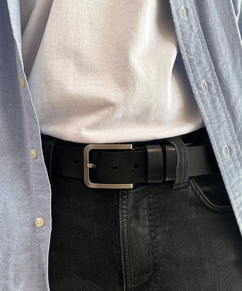 SEN TOKYO(セントーキョー)の「本革スクエアバックル レザーベルト(ベルト・メンズ・ダークブラウン/ブラック/キャメル・FREE)」の4枚目の写真