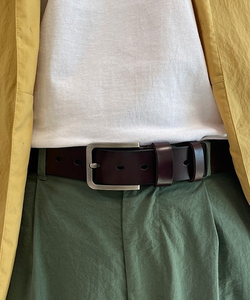 SEN TOKYO(セントーキョー)の「本革スクエアバックル レザーベルト(ベルト・メンズ・ダークブラウン/ブラック/キャメル・FREE)」の5枚目の写真