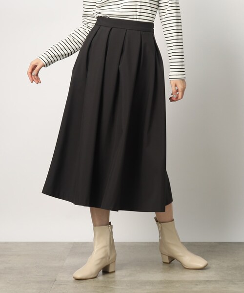 grove(グローブ)の「◆普段の装いをより華やかに。タックボリュームスカート(スカート・レディース・スミクロ/マスタード/ブラウン・03/02/01/05/04)」の2枚目の写真