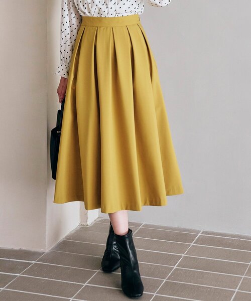 grove(グローブ)の「◆普段の装いをより華やかに。タックボリュームスカート(スカート・レディース・スミクロ/マスタード/ブラウン・03/02/01/05/04)」の3枚目の写真
