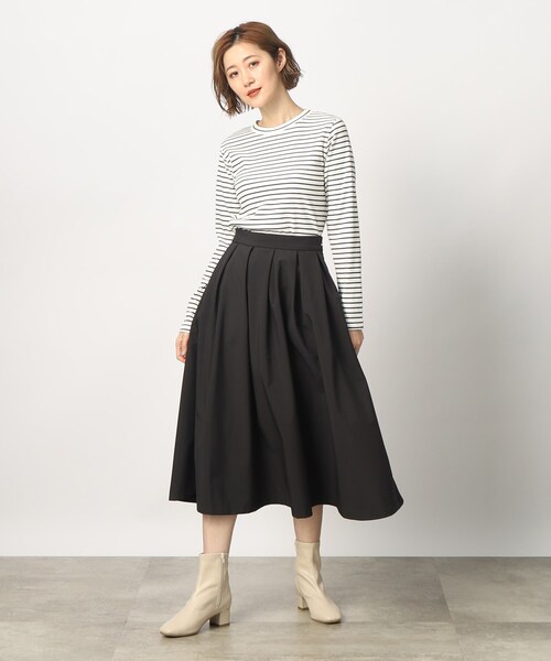 grove(グローブ)の「◆普段の装いをより華やかに。タックボリュームスカート(スカート・レディース・スミクロ/マスタード/ブラウン・03/02/01/05/04)」の4枚目の写真