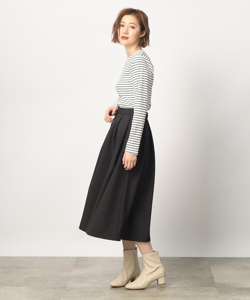 grove(グローブ)の「◆普段の装いをより華やかに。タックボリュームスカート(スカート・レディース・スミクロ/マスタード/ブラウン・03/02/01/05/04)」の5枚目の写真