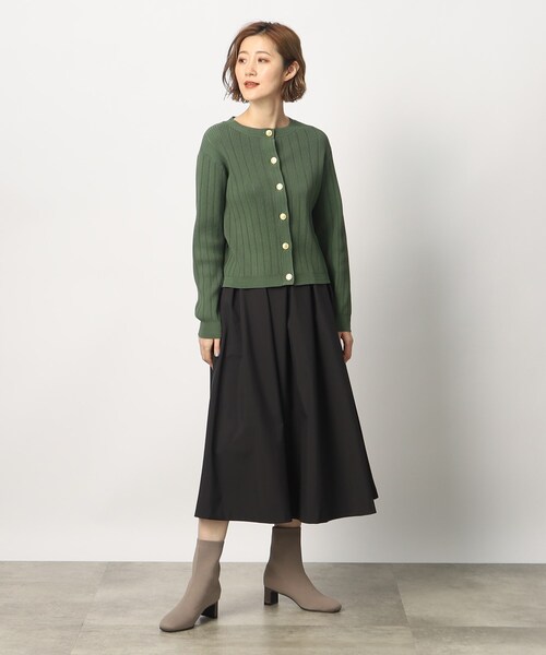 grove(グローブ)の「◆普段の装いをより華やかに。タックボリュームスカート(スカート・レディース・スミクロ/マスタード/ブラウン・03/02/01/05/04)」の7枚目の写真