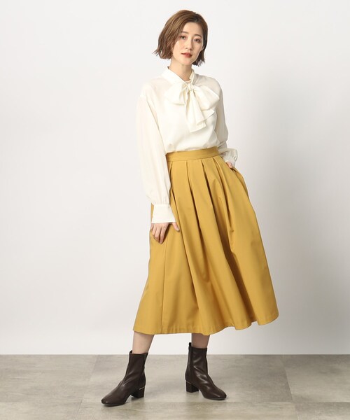 grove(グローブ)の「◆普段の装いをより華やかに。タックボリュームスカート(スカート・レディース・スミクロ/マスタード/ブラウン・03/02/01/05/04)」の13枚目の写真
