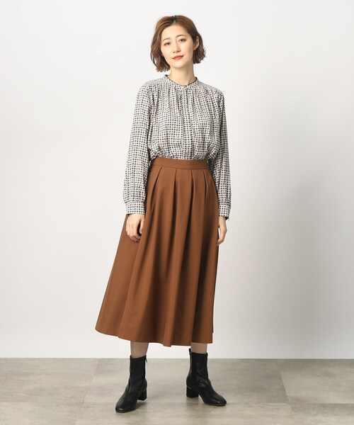 grove(グローブ)の「◆普段の装いをより華やかに。タックボリュームスカート(スカート・レディース・スミクロ/マスタード/ブラウン・03/02/01/05/04)」の20枚目の写真