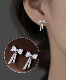リボンデザインピアス