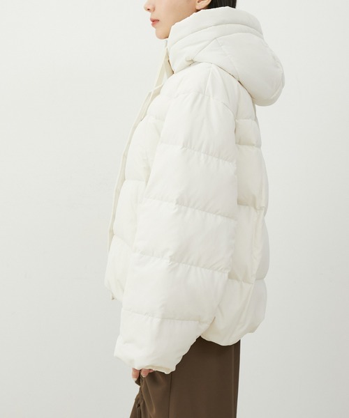 VIS(ビス)の「【撥水】【GREEN DOWN】フード付きオーバーサイズダウンジャケット(ダウンジャケット/コート・レディース・ピンク系その他2/オフホワイト・L/M)」の21枚目の写真