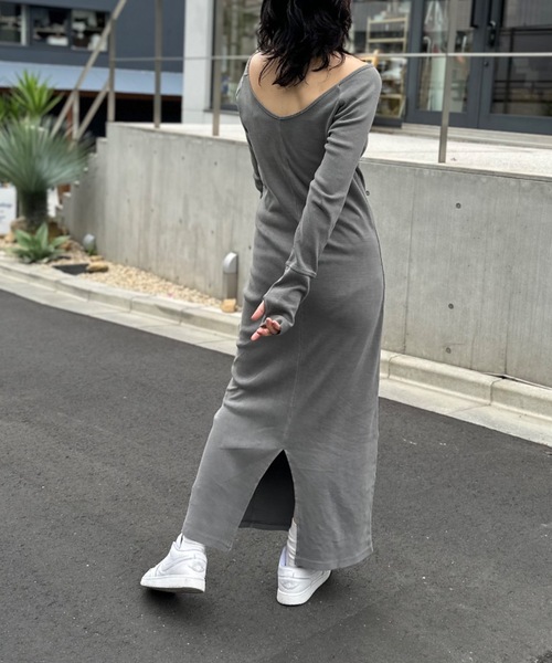 mi via loca(ミヴィアロカ)の「バックオープン パネルラインワンピース(ワンピース・レディース・グレー/ピンク/スミクロ/ネイビー・FREE)」の13枚目の写真