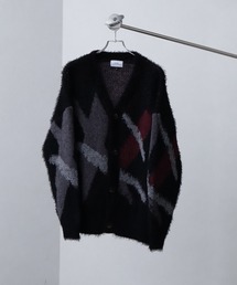 シャギー×モヘアタッチファー  オーバーサイズ ニットカーディガン