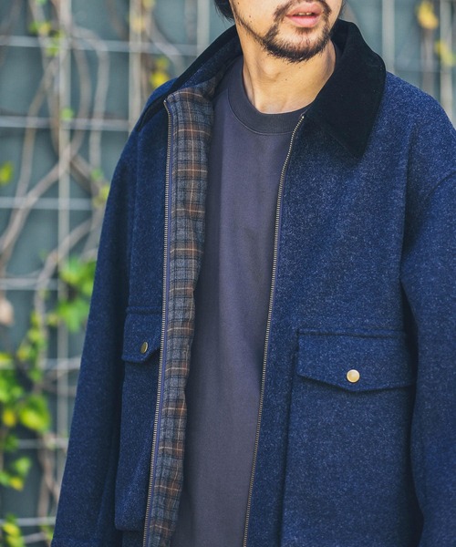 URBAN RESEARCH Sonny Label（アーバンリサーチサニーレーベル）の「ストレッチメルトンショートブルゾン（ブルゾン・メンズ・ネイビー/チャコールグレー・MEDIUM/LARGE）」の10枚目の写真