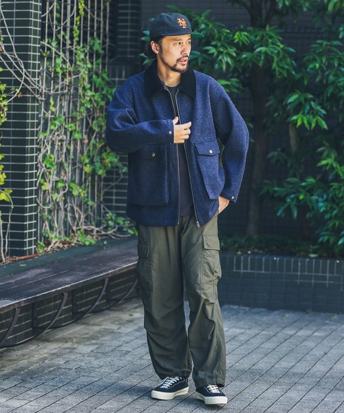 URBAN RESEARCH Sonny Label シアー ブルゾン ネイビー URBAN RESEARCH Sonny Label ブルゾン アウター ノーカラー